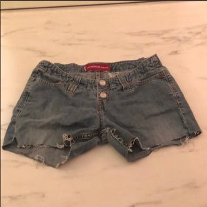 Levi’s 520 Too Super Low Frayed CutOff Jean Shorts
